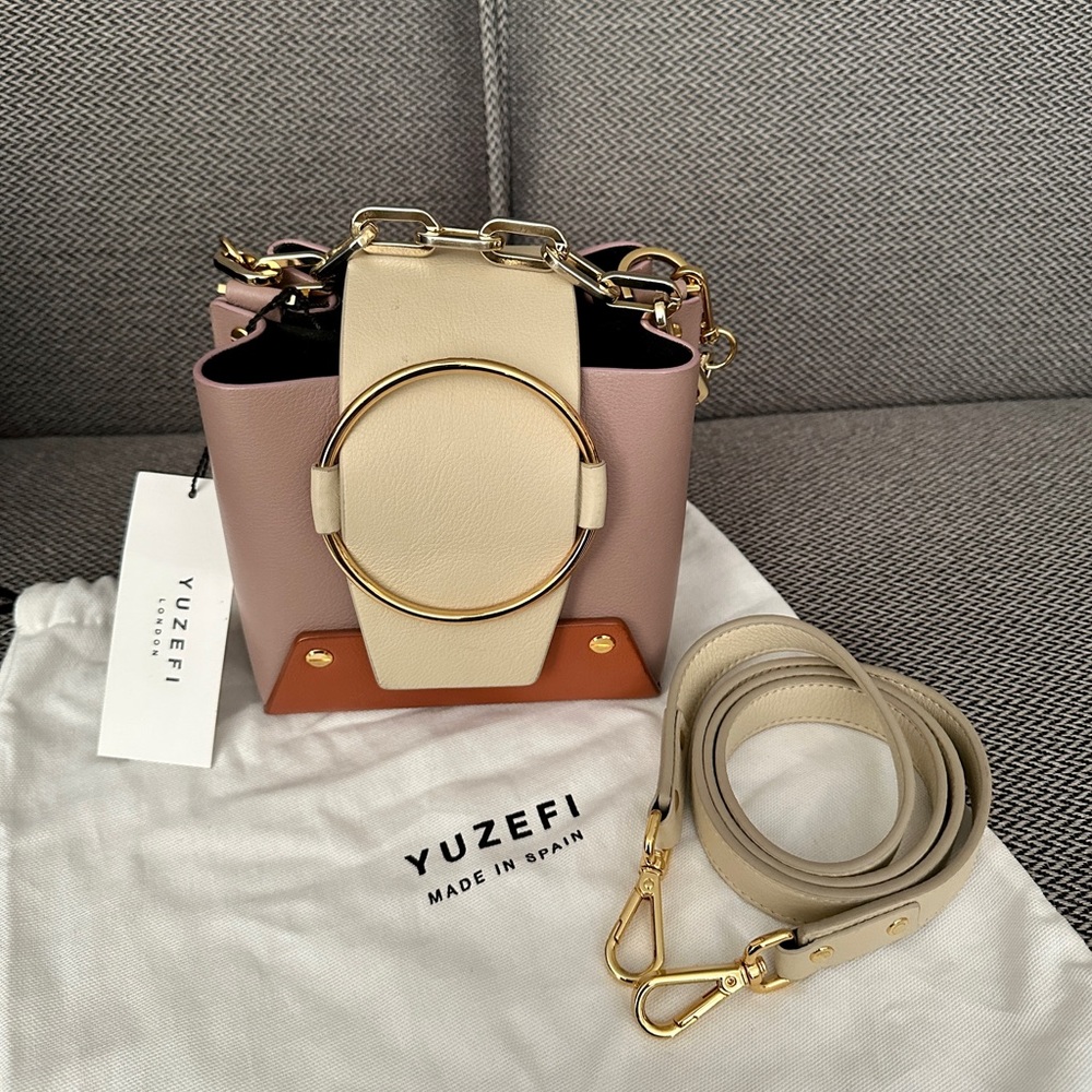 Yuzefi Pink and Nude Delila Cross-body Bag
